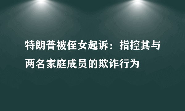 特朗普被侄女起诉：指控其与两名家庭成员的欺诈行为