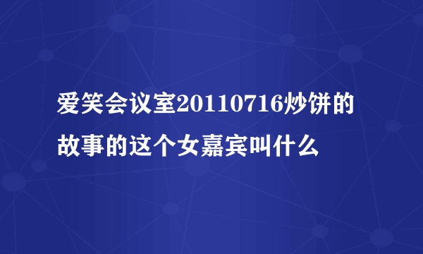 爱笑会议室20110716炒饼的故事的这个女嘉宾叫什么