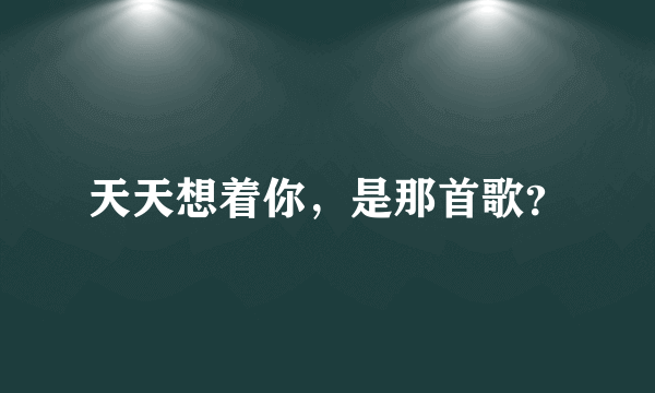 天天想着你，是那首歌？