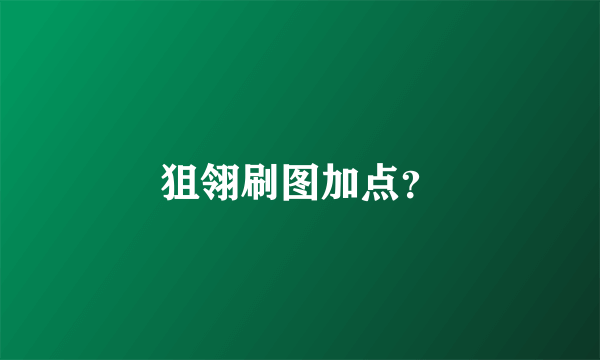 狙翎刷图加点？