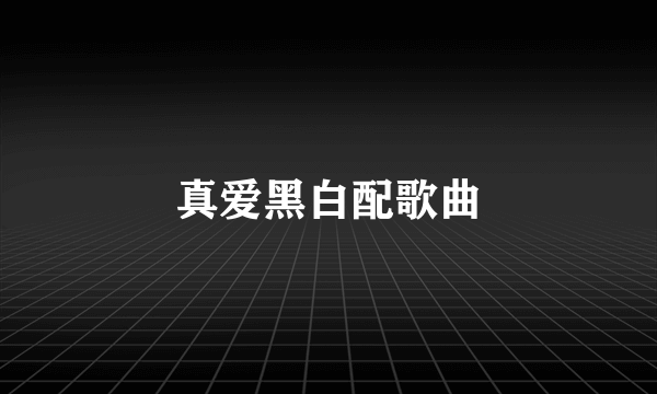 真爱黑白配歌曲