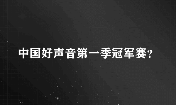 中国好声音第一季冠军赛？