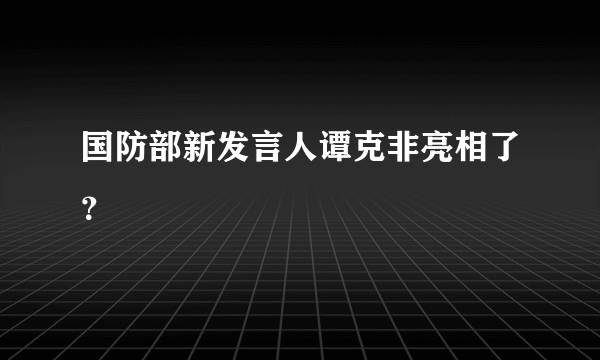 国防部新发言人谭克非亮相了？