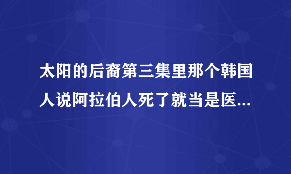 太阳的后裔第三集里那个韩国人说阿拉伯人死了就当是医生个人失职，那个医生指的是宋慧乔还是那个还没到？