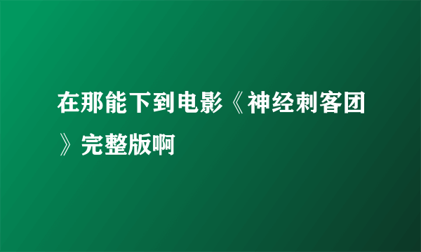 在那能下到电影《神经刺客团》完整版啊