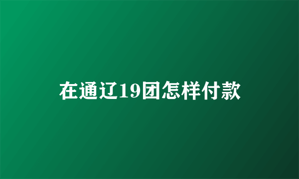 在通辽19团怎样付款