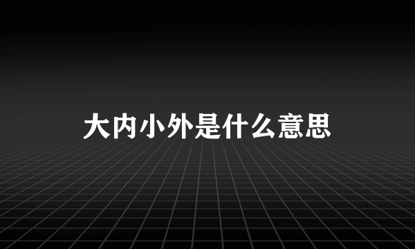 大内小外是什么意思