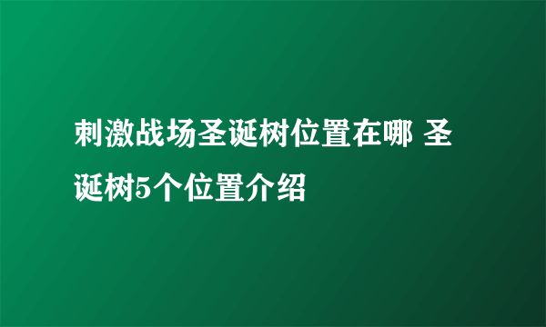 刺激战场圣诞树位置在哪 圣诞树5个位置介绍