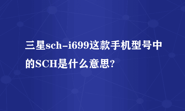 三星sch-i699这款手机型号中的SCH是什么意思?