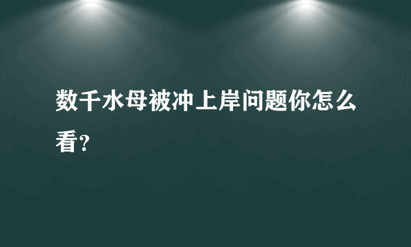 数千水母被冲上岸问题你怎么看？