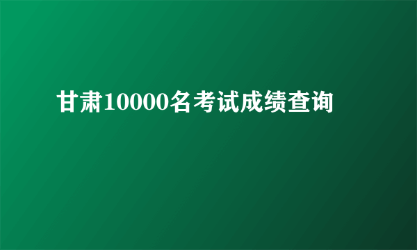 甘肃10000名考试成绩查询