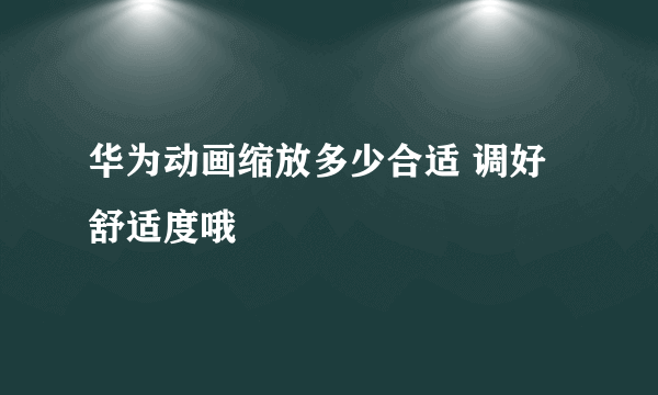 华为动画缩放多少合适 调好舒适度哦