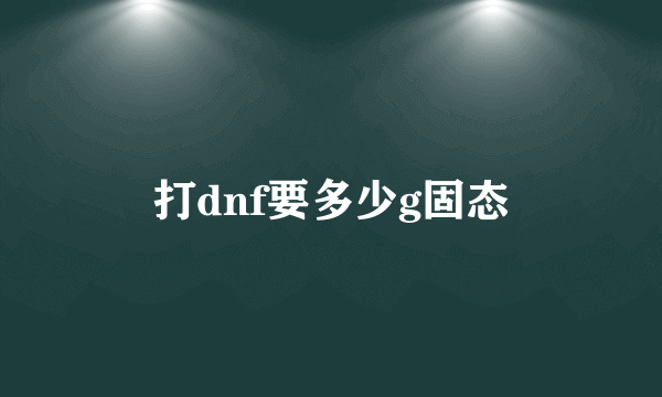 打dnf要多少g固态