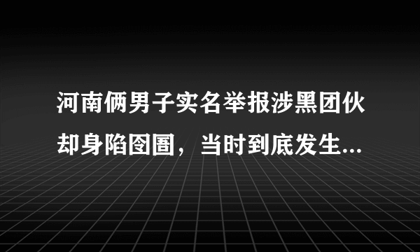 河南俩男子实名举报涉黑团伙却身陷囹圄，当时到底发生了什么？