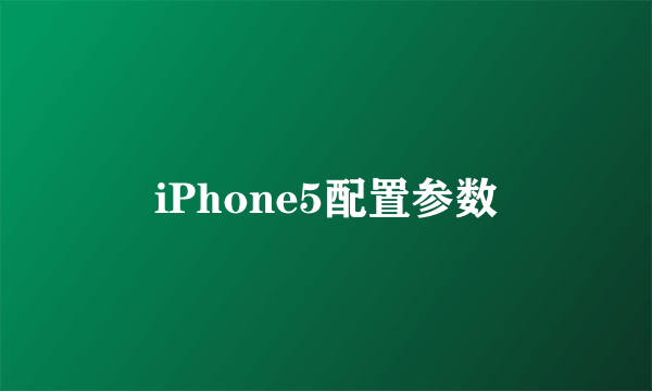 iPhone5配置参数