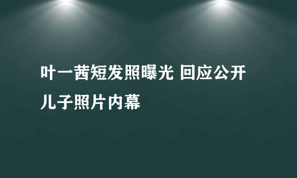 叶一茜短发照曝光 回应公开儿子照片内幕