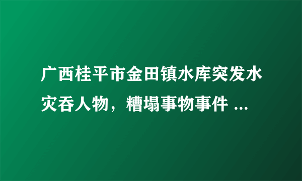 广西桂平市金田镇水库突发水灾吞人物，糟塌事物事件 为何当天不上新闻？不上电视？