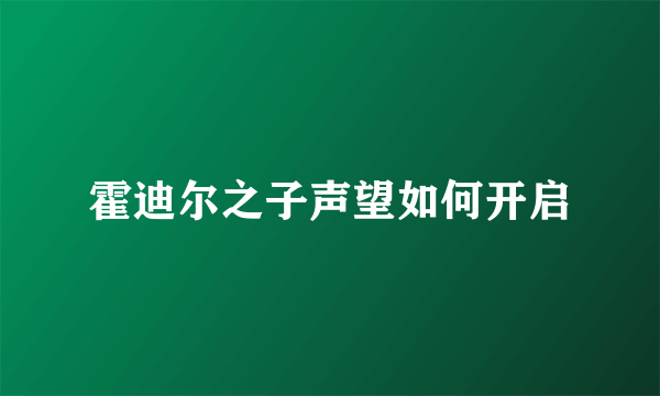 霍迪尔之子声望如何开启