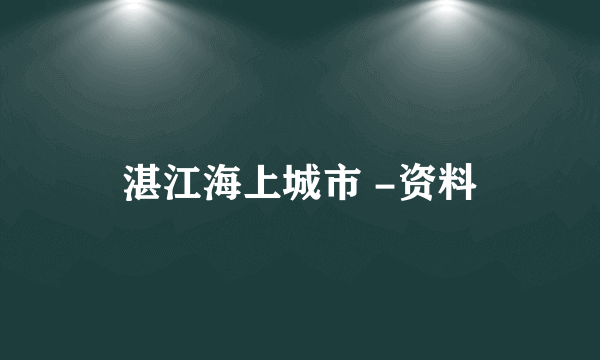 湛江海上城市 -资料