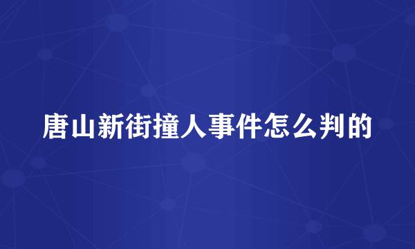 唐山新街撞人事件怎么判的