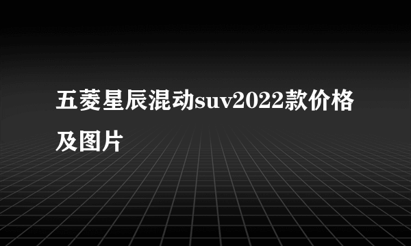 五菱星辰混动suv2022款价格及图片