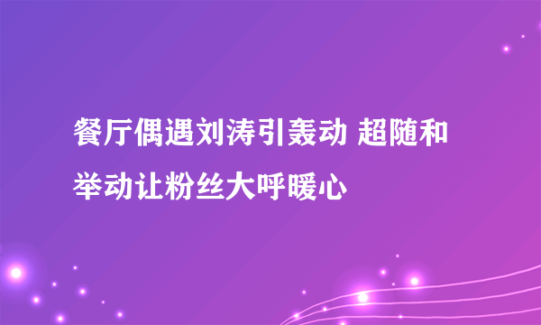 餐厅偶遇刘涛引轰动 超随和举动让粉丝大呼暖心