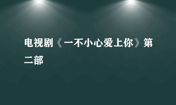 电视剧《一不小心爱上你》第二部