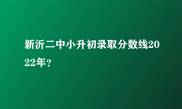 新沂二中小升初录取分数线2022年？