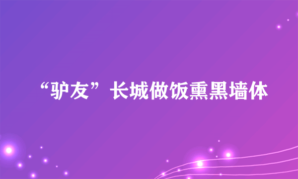 “驴友”长城做饭熏黑墙体