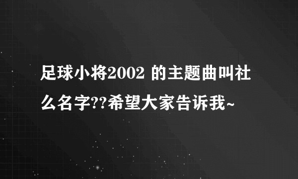 足球小将2002 的主题曲叫社么名字??希望大家告诉我~