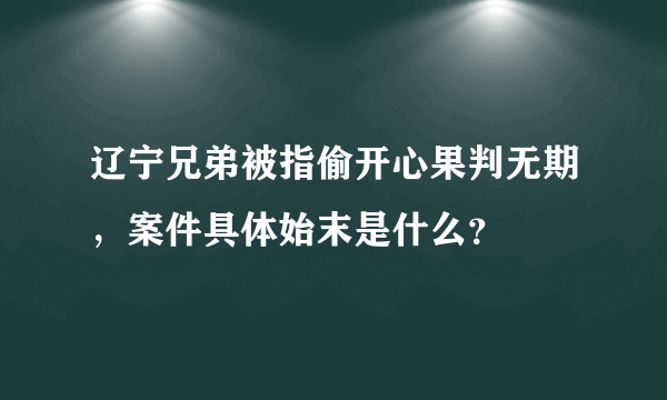 辽宁兄弟被指偷开心果判无期，案件具体始末是什么？