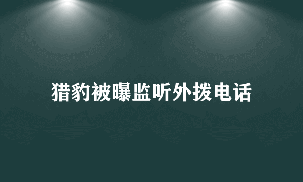 猎豹被曝监听外拨电话