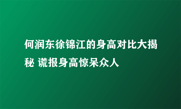 何润东徐锦江的身高对比大揭秘 谎报身高惊呆众人