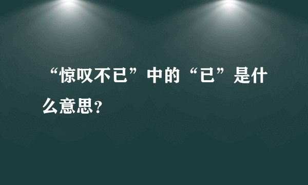 “惊叹不已”中的“已”是什么意思？