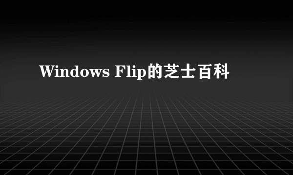 Windows Flip的芝士百科