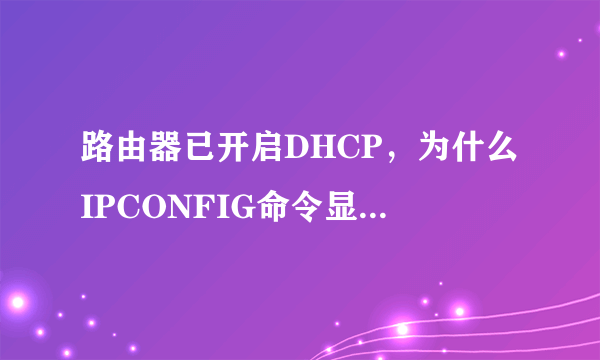 路由器已开启DHCP，为什么IPCONFIG命令显示“DhcpEnabled”为“no”？