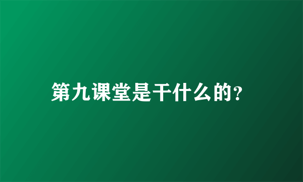 第九课堂是干什么的？