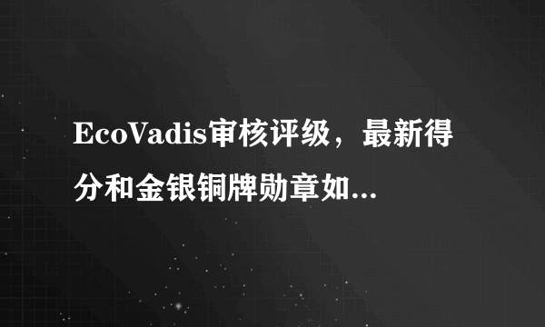 EcoVadis审核评级，最新得分和金银铜牌勋章如何界定？