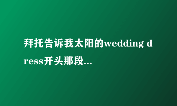 拜托告诉我太阳的wedding dress开头那段英文的rap~~~~谢谢！！！