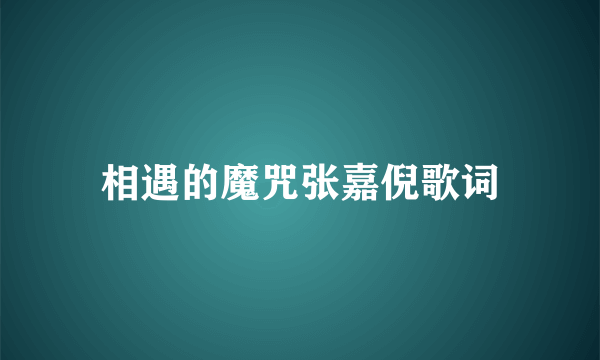 相遇的魔咒张嘉倪歌词