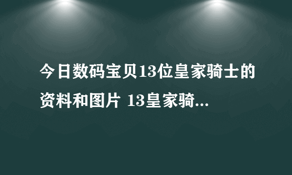 今日数码宝贝13位皇家骑士的资料和图片 13皇家骑士1位都不能少