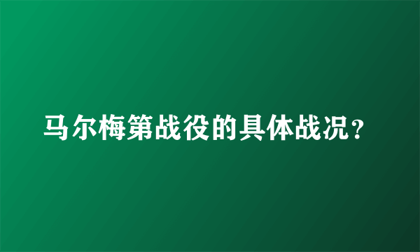 马尔梅第战役的具体战况？