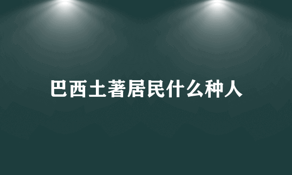 巴西土著居民什么种人