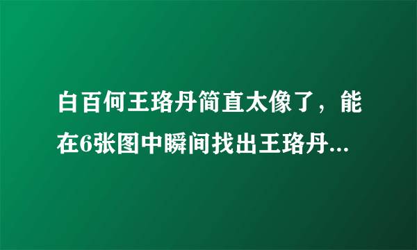 白百何王珞丹简直太像了，能在6张图中瞬间找出王珞丹的都是大神