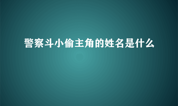 警察斗小偷主角的姓名是什么