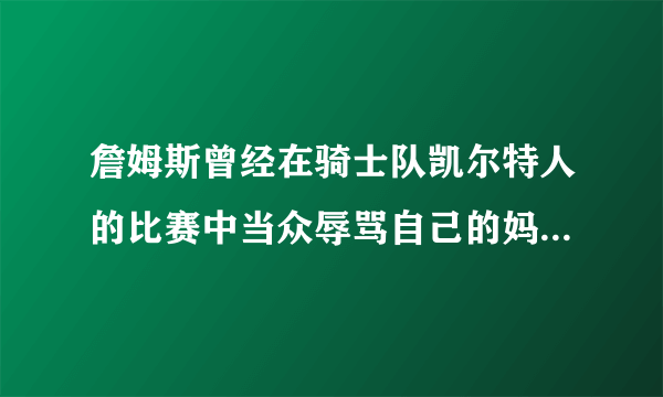 詹姆斯曾经在骑士队凯尔特人的比赛中当众辱骂自己的妈妈,不管他妈妈做了什么错事,