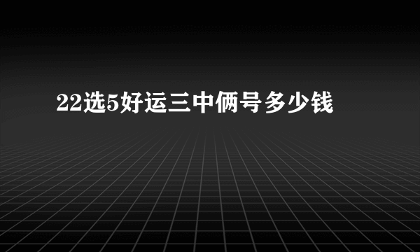 22选5好运三中俩号多少钱