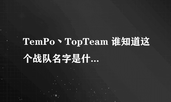 TemPo丶TopTeam 谁知道这个战队名字是什么意思？？？？？